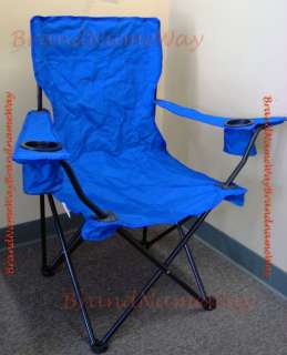 Armrest Cup Holder Folding Chair Blue~Camping Beach BL  