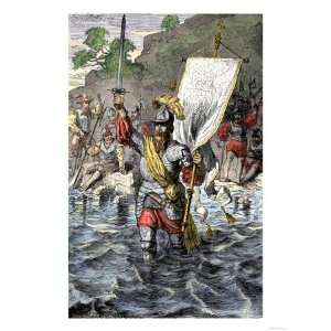 Balboa Raising His Sword to Claim the Pacific Ocean for Spain, c.1513 