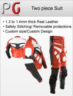 two piece leather riding motorbike suit customized