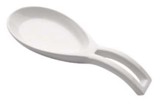 Zak Long Style Spoon Rest Holder Kitchen Utensil, White  