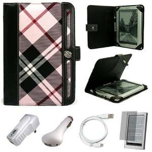 Pink Plaid Premium Executive Melrose Leather Protective Book Style 