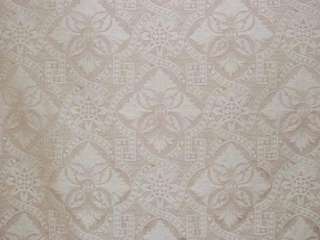 Beige Woven Damask Tapestry Drapery Upholstery Fabric  