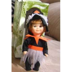  Collectible 5 Inch Porcelain Halloween Doll in a Witch 