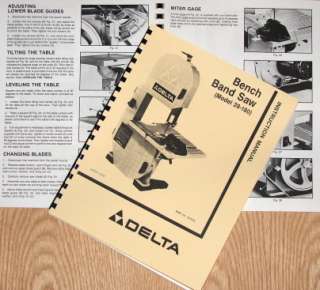 DELTA 28 180 Bench Band Saw Instruction & Parts Manual 0204  