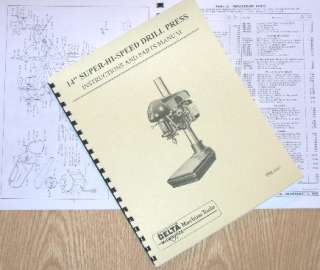 DELTA 14 Super Hi Speed Drill Press Op/Part Manual  