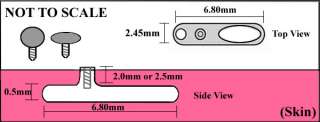 Titanium MicroDermal 14g Surface Anchor 2.0mm or 2.5mm  