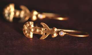 HANDMADE 18K YELLOW GOLD TWIN Goddess Earrings Diamond  