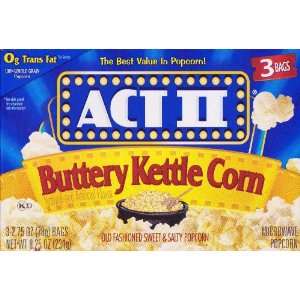 Act II Buttery Kettle Corn Microwave Popcorn 4 Boxes of 3 (12 Bags 