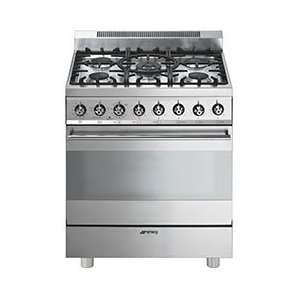  Gas Range,30 AISI 304 Stainless steel Oven door in Stopsol(R) glass 