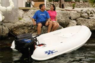 Tohatsu 8hp shown here with a Boss Boats 8.5 hardbody dinghy. At just 