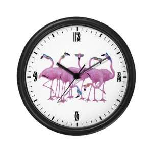  Wall Clock Cool Flamingos with Sunglasses 