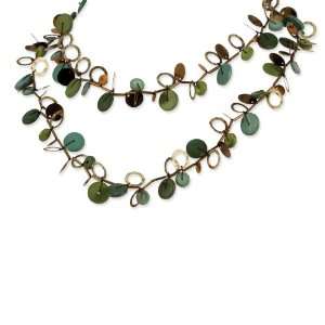  Green Disc Copper Sequin 26in Necklace   JewelryWeb 