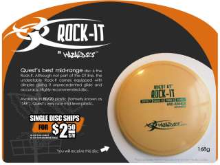 NEW ROCK IT Stable Midrange   168g   Quest Disc Golf FAST SHIP  