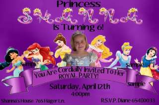 Disney PRINCESS Birthday Party Invitations  Ticket  