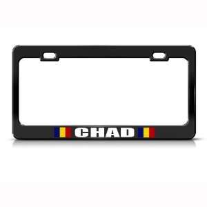  Chad Flag Black Country Metal license plate frame Tag 