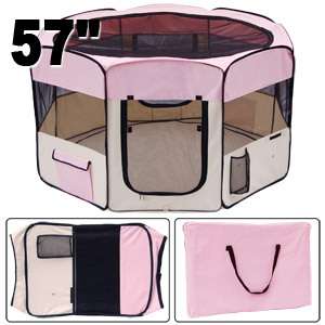 NEW 57 PET PUPPY DOG PLAYPEN EXERCISE PEN KENNEL PINK  