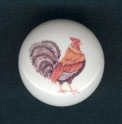 ROOSTER Ceramic Drawer Knobs Pull ~ ROOSTERS  