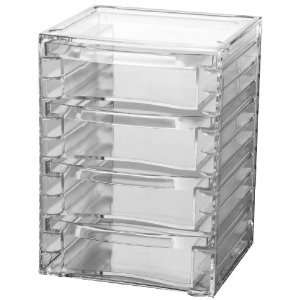 CLEAR 4 DRAWER 7.25 X 5.25 X 4.75 CRAFT SUPPLIES MAKEUP JEWELRY 