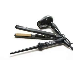 Iso Hair Styling Set Dryer, Curling Iron & Straightener Black+Itay 