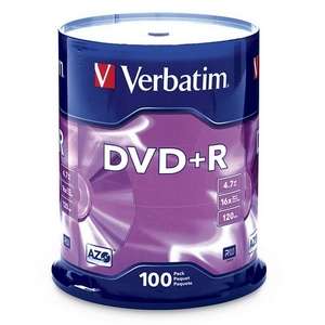 Verbatim 16x Dvd+r Media   4.7gb   120mm Standard   100 Pack Spindle 