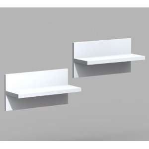  Liber   T Wall Shelves   Two Pack (White) (9.5H x 18.875 