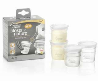 TommeeTippee CLOSER TO NATURE MILK STORAGE POTS x4   BN  