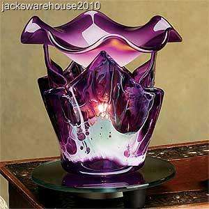   Glass Marble Grain Tulip Shape Electric Oil Warmer with Mirror Base
