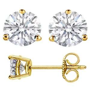  Earrings in 14K White Gold I J Color I1 I2 Clarity Round Cut Diamond 