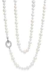 Ivanka Trump Long Freshwater Pearl & Diamond Clasp Necklace $6,200.00