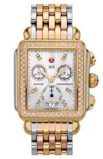 MICHELE Deco Diamond Tri Tone Customizable Watch  