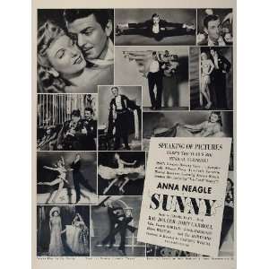 1941 Movie Ad Sunny Anna Neagle Ray Bolger Dance RKO   Original Print 