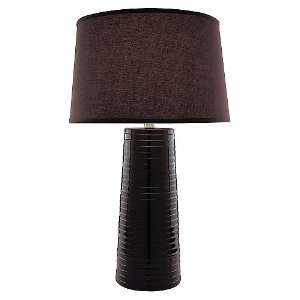 Ashanti Collection 1 Light 27 Coffee Ceramic Table Lamp with Matching 