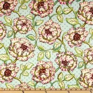 44 Wide Heather Bailey Freshcut Cabbage Rose Turquoise Fabric By The 