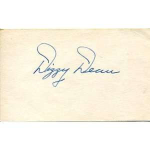  Dizzy Dean Autographed 3x5 Card   MLB Cut Signatures 