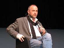 Colum McCann speaking at the International Forum on the Novel in Lyon 