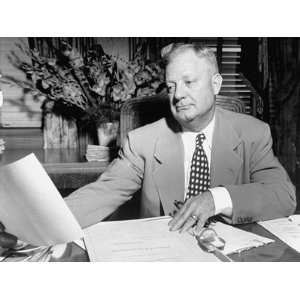  Louisiana Governor Earl K. Long Sitting at His Desk 