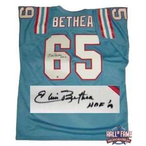 Elvin Bethea Autographed/Hand Signed Blue Throwback Jersey with HOF 03 