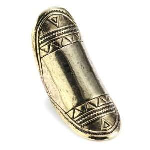  Low Luv by Erin Wasson Gold Plated Aztec Finger Ring Size 