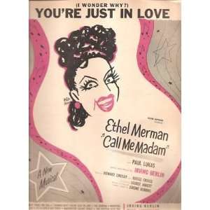  Sheet Music Youre Just In Love Ethel Merman 135 