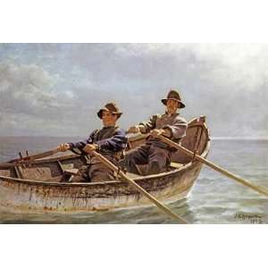  Heading Out by John George Brown. Size 16.00 X 10.88 Art 