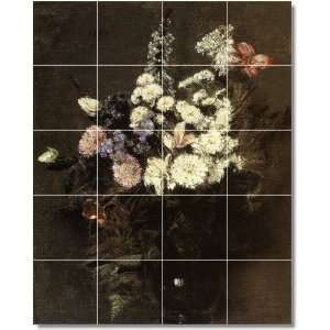 Henri Fantin Latour Flowers Custom Tile Mural 21  48x60 using (20 
