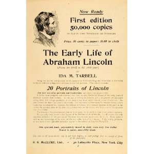  1896 Vintage Ad Ida M. Tarbell Abraham Lincoln Book 