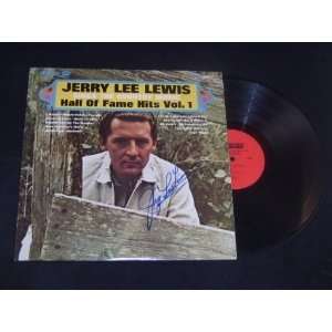 Jerry Lee Lewis   Hall of Fame Hits Volume 1   Signed Autographed 