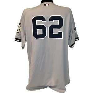 Joba Chamberlain #62 2008 Yankees Game Used Road Grey Jersey w All 