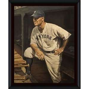 Lou Gehrig Memorabilia The Iron Horse   Mini Giclee on Canvas Framed