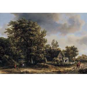  Hand Made Oil Reproduction   Meindert Hobbema   24 x 16 