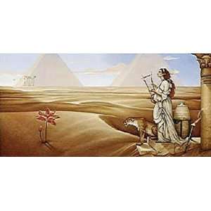 Michael Parkes 43.5W by 21.75H  Desert Lotus CANVAS Edge #6 1 1/4 