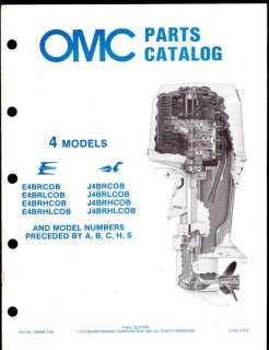 1985 OMC / JOHNSON / EVINRUDE 4HP OUTBOARD MOTOR PARTS MANUAL  