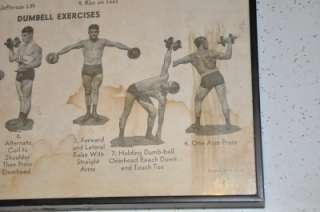   YORK BARBELL System of Training Poster Framed Exercises NICE  