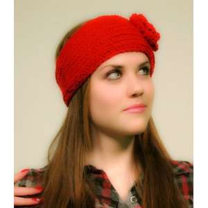  Red color classic Headband with button 